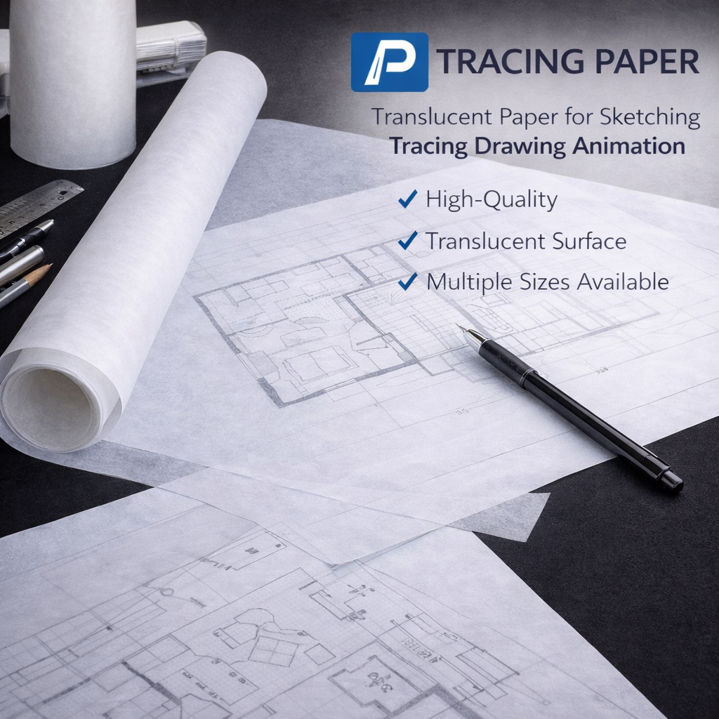 Premium 100gsm (27lb) Natural Translucent Tracing Paper Rolls